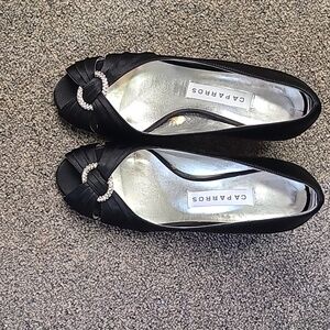 Black open toe heels